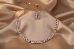 925 Sterling RoseGold Queens Necklace Set