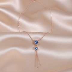 925 Sterling Rose Gold Evil Eye Necklace