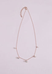 925 Sterling Silver Rose Gold Zircon Necklace