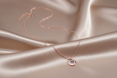 925 Sterling Silver Rose Gold Evil Eye Necklace