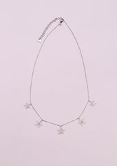 925 Sterling Silver dazzling Stars Necklace
