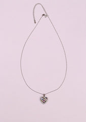 925 Sterling Silver Rainbow Heart Necklace
