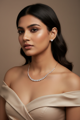 925 Sterling Rose Gold Solitaire Necklace Set