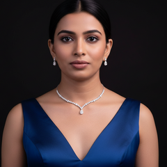 925 Sterling Silver Celestial Charm Silver Necklace Set