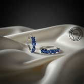 925 Sterling Silver Sapphire Blue Blush Sparkle Hoops