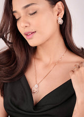 Rosegold Regal Splendour Pendant Set