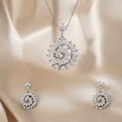 Silver Spiral Elegance Pendant Set