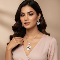 Silver Spiral Elegance Pendant Set