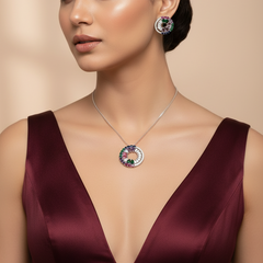 Silver Spectrum Shine Pendant Set