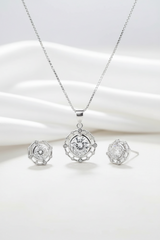 Silver Elegance Solitaire Pendant Set