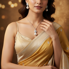 Silver Pearl Essence Pendant Set