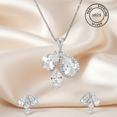 Silver Sparkling Elegance Pendant Set