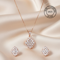 Rosegold Zircon Elegance Pendant Set