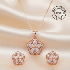 Rosegold Floral Fusion Pendant Set