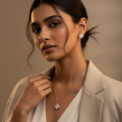 Rosegold Lily Blossom Pendant Set