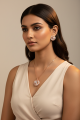Rosegold Spiral Elegance Pendant Set