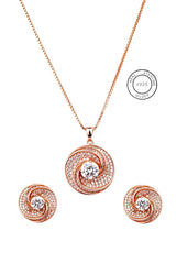 Rosegold Spiral Elegance Pendant Set