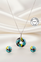 Silver Aqua Elegance Pendant Set