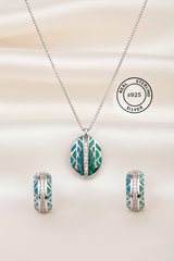 Silver Beach Love Pendant Set