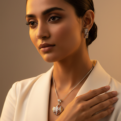 Silver Chic Brown Modern Pendant Set