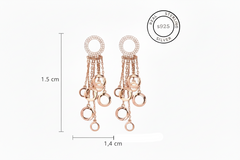 Rosegold Hanging Circle Charms Danglers