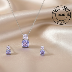 Silver Lavender Serenity Pendant Set