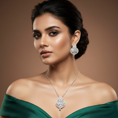 Silver Radiant Elegance Pendant Set