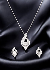 Silver Regal Blossom Pendant Set