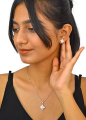 Silver Chic Rhombus Elegance Pendant Set