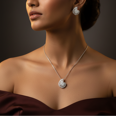 Silver Enchanted Cascade Pendant Set