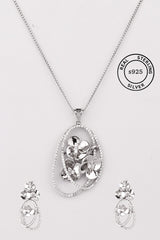 Silver Floral Symphony Pendant Set