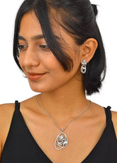Silver Floral Symphony Pendant Set