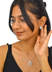 Silver Sparkling Serenity Pendant Set