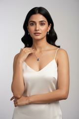 Silver Eternal Love Aqua Pendant Set