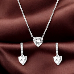 Silver Eternal Love Solitaire Pendant Set