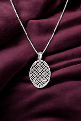 925 Sterling Silver Graceful Net Pendant With Chain