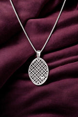 925 Sterling Silver Graceful Net Pendant With Chain