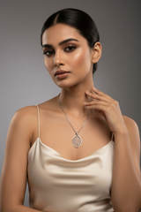 925 Sterling Silver Graceful Net Pendant With Chain