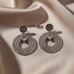 Silver Textured Spiral Dangles