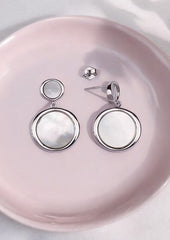 Silver Celestial Mother of Pearl Earrings