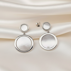 Silver Celestial Mother of Pearl Earrings
