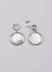 Silver Celestial Mother of Pearl Earrings