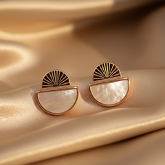 Rosegold Elegance Mother Of Pearl Studs