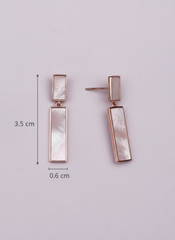 Rosegold Rectangle Mother of Pearl Dangles