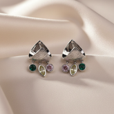 Silver Shimmering multicolor charm dangles