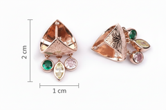 Rosegold Shimmering multicolor charm dangles