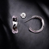 Silver Textured C Shaped Hoops