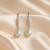 925 Sterling Silver Pearl Drop Dangle Earrings