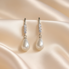 925 Sterling Silver Pearl Drop Dangle Earrings