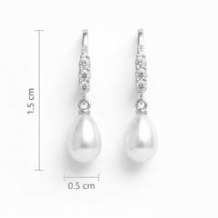925 Sterling Silver Pearl Drop Dangle Earrings